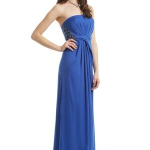 BCBG Max Azria - Deep Blue Sea Evening Gown, Beaded, Size 8